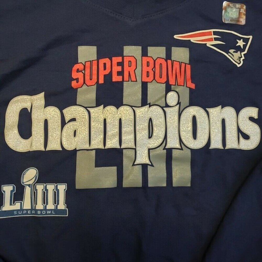 NFL New England Patriots Long Sleeve Shirt Womens M Super Bowl LIII Blue - Picture 2 of 2